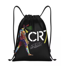 EZB Football Legend Ronaldo CR7 Drawstring Bag | 36x30cm Midi Sized Backpack | Multi-Use: Sports Kits, PE Kits, Gym, Lunch, Holiday, Beach, Soccer Pu