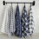 Mediterranean Plaid Striped Cotton Dinner-Blue stripes on whit 4