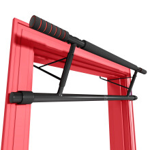 Pull Up Bar Door Frame NO Screws + Exercise E-Book | Professional Chin Up with Padded Handles | Extra Wide Dip Workout Bars for Hanging in Doorway at