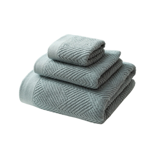 Serviette de bain en coton, 3 pièces, couleur unie, pour le-Vert