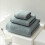 3pcs Cotton Bath Towel Solid Color Face Towels Jacquard-Green 4