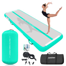 VOFiTNY All Purpose Gymnastics Mat 10ft Sturdy Inflatable Tumble Track with Air Roller for Home/Gym