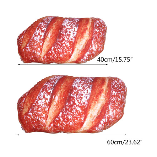 Oreiller en forme de pain de Simulation 3D,-Pain rouge 60cm 2