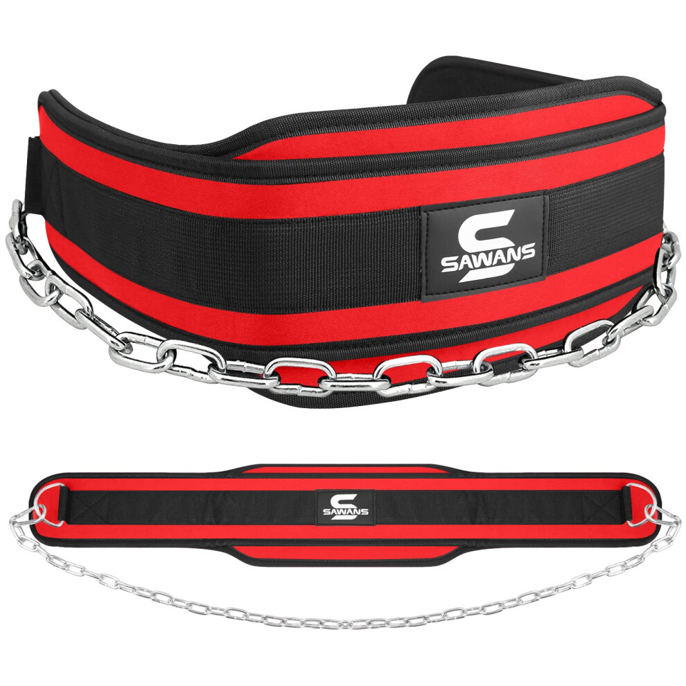 Sawans Dip Belt With 36 Inches Heavy Duty Bodybuilding Weight Lifting Dip Steel Ch