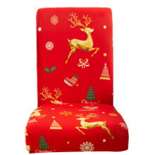 Christmas Dining Chair Cover Reindeer Snowflake Removable-5
