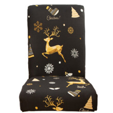 Christmas Dining Chair Cover Reindeer Snowflake Removable-4