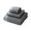 3pcs Cotton Bath Towel Solid Color Face Towel-Light Grey 1