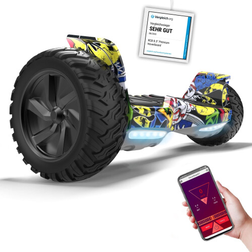 RCB RCB Hoverboard 8.5" all terrain hoverboards, APP control function, integrated LED Bluetooth with powerful motor, electric skateboard self balance sco