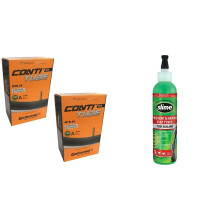 Continental 26 x 17525 Mountain Bike Inner Tube Schrader 40mm Valve Set of 2Black Slime 10015 Bike Tube Puncture Repair Sealant Prevent and Repair