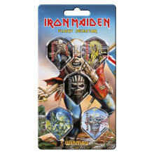 WINMAU - Iron Maiden Dart Flight Collection - Dart Flights 5 Sets Per Pack (15 in Total) Extra Thick 100 Micron - Standard Shape Darts Flights - Prof