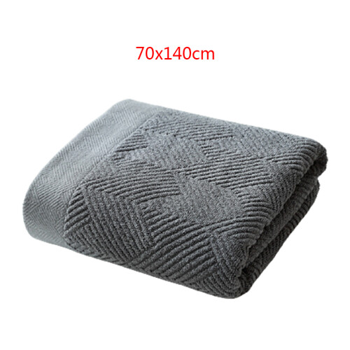 70x140cm Cotton Bath Towel Simple Solid Color Wavy-Yellow 2