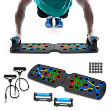 Mualady 14 in 1 Push Up Board, Portable Pushup Bars for Men, Muscle Max Push Board, Foldable Gym Home Exercise Board, Anti Slip Standing Workout Boar