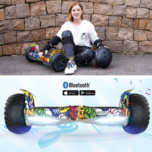 RCB RCB Hoverboard 8.5" all terrain hoverboards, APP control function, integrated LED Bluetooth with powerful motor, electric skateboard self balance sco 2