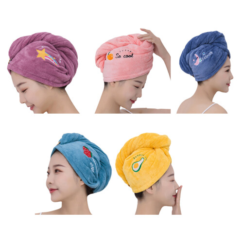 Bonnet de cheveux secs en molleton de corail,-gris bleu 1
