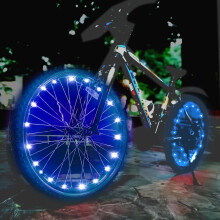 balabaxer 2 pack blue LED Waterproof Bike Wheel Light, Night Cycling Bicycle Wheel Light, 3 Lighting Modes,Easy Install, (with Battery)
