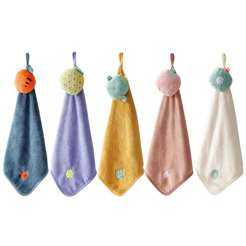 Hanging Hand Towel Microfiber Cartoon Fruit for Doll-White 1