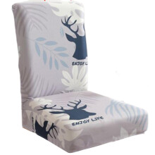 Christmas Dining Chair Cover Reindeer Snowflake Removable-8