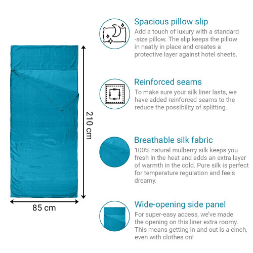 Nod-Pod 100% Pure Silk Sleeping Bag Liner (Purple) 2