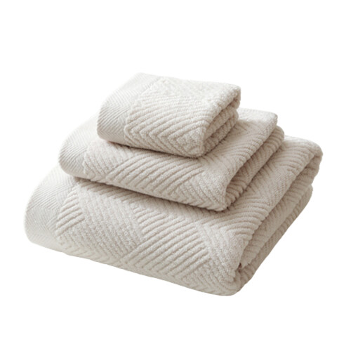 Serviette de bain en coton, 3 pièces, couleur unie, pour-Blanc