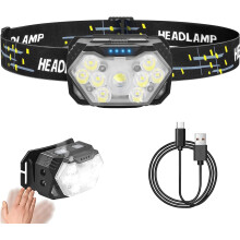 Maraiss 9 LED Rechargeable Head Torch 3500 Lumens Super Bright, 10 Modes IPX4 Waterproof Head Lamps for Adults & Kids - Ideal for Running, Camping, H