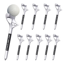 GALAMAX 10 Pcs Golf Tees, Unbreakable 10 Golf Tees Plastic, Personalised Low Resistance Golf Tee and Increase Distance Golf Accessories