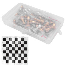 Jeu d'échecs élégant en métal pour adultes et enfants, sa conception durable garantit des années de jeu agréable, son rangement sécurisé