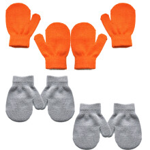 Guanti caldi in maglia per bambini, morbidi guanti in maglia elasticizzata dal design confortevole, spessi guanti invernali per la protezione dal