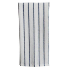 Mediterranean Plaid Striped Cotton Dinner-Blue stripes on whit