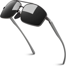 Polarisierte Sonnenbrille für Damen und Herren, UV400-Schutz, blendfreie TAC-Gläser mit 9-lagiger Blendfilterung, ultraleichter Al-Mg-Metallrahmen
