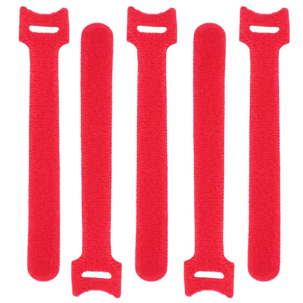 Reusable Cable Ties For Cable Management, Self-Gripping Wire Wraps Tough And Wear-Resistant Fastening Straps For Organizing Cords, 5Pcs Red 9463374930358