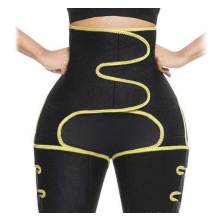 Tailletrainer voor vrouwen, dijbeentrimmer met hoge taille en billenliftende body shaper zweetband, buikcompressie thermische fitnessband voor G