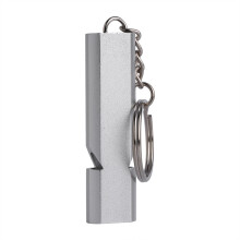 Emergency Whistle for Outdoor Safety, Super Loud Survival Whistle with Keychain and Lanyard, Double Tubes Whistle Aluminum Alloy Material for Camping