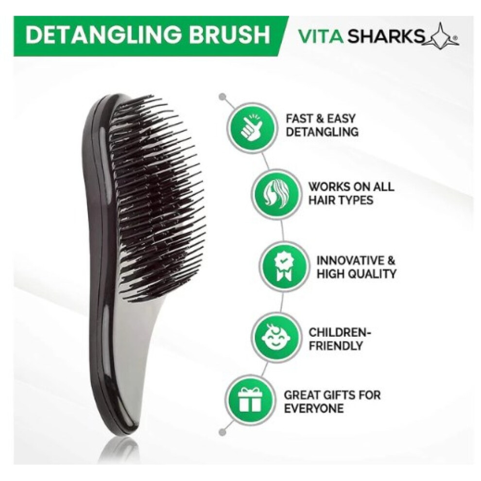 Detangler Brush, Flexible Bristles for Quick Detangling, Anti-Static, Tangle-Free and Pain-Free Styling for All Hair Types, Ergonomic Handle with
