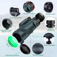 Monocolo ad alta potenza, lente FMC con prisma ottico BAK-4 per immagini nitide, monocolo compatto, leggero e portatile per attività all'aperto