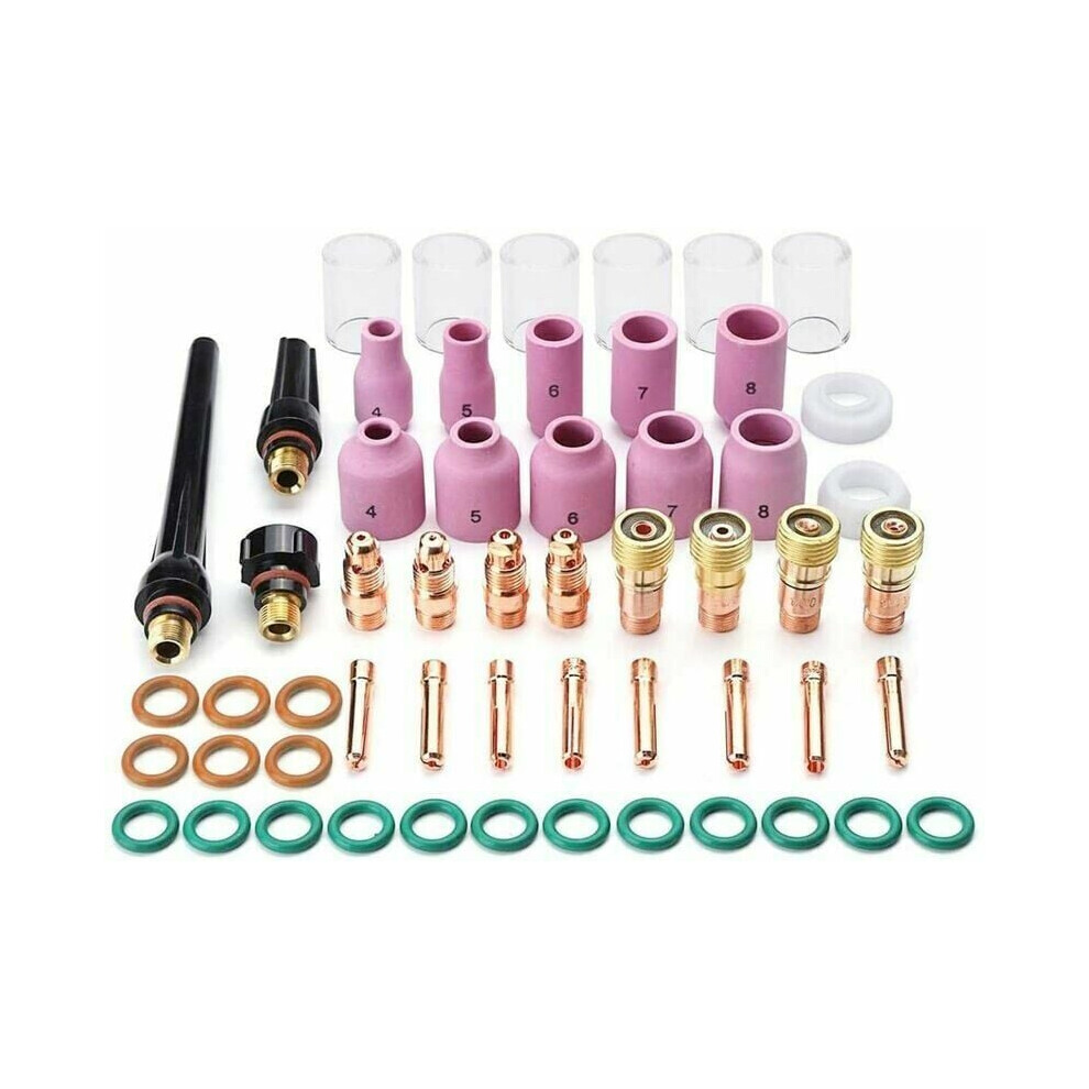 Professional Tig Welding Accessories Kit, Gas Lens Collet Body Copper Consumables Kit For Stubborn Welding Tasks, Compatible 17 18 26 Series Tig Torch 9448196391433