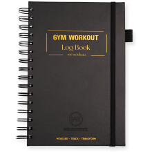 MeasureWiz Gym Workout Log Book - A5 Hardback Fitness & Exercise Planner with Thick Paper - Weight Loss Journal, Gym Diary & Workout Tracker to Set G