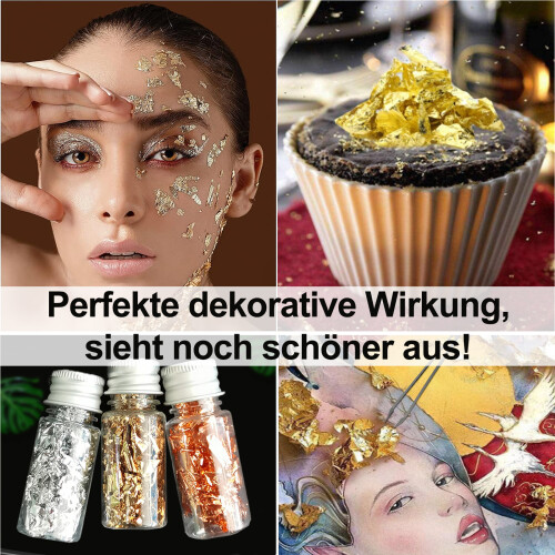 Μη βρώσιμες νιφάδες χρυσού για διακοσμητικές τέχνες, εύχρηστη απομίμηση φύλλου 1