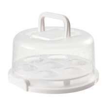 Design portatile, materiale PP per uso alimentare, contenitore per torte con maniglia e corpo della scatola trasparente, contenitore leggero e