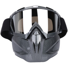 Motorcycle Goggles With Detachable Face Mask, Anti UV Shatterproof Lenses Windproof Dirt Bike MX Riding Tactical Gear For Men Women