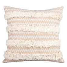 Housse de coussin en coton, taie d'oreiller géométrique-Beige