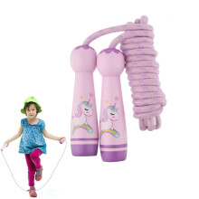 Jump Rope Kids,Kids Skipping Ropes Purple Adjustable Children's Jumping Ropes Skipping Rope with unicorn pattern Handle for Boys and Girls and Beginn