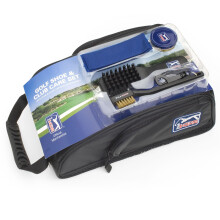 PGA TOUR Shoe Bag with Club Cleaning Set - Golf Shoes Bag for Men - Durable Golf Shoe Bags with Air Vents, Side Pockets & Handle, Includes Polishing