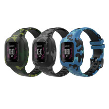 MoKo 3-Pack Strap Compatible with Garmin Vivofit jr. 3 Fitness Tracker for Kids, Soft Silicone Adjustable Replacement Band Wristband Bracelet, Camouf