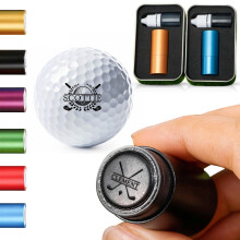 ELULAE Personalized Golf Ball Stamp with Metal Storage Case, Custom Name Reusable Golf Ball Marking, Golf Accessories, Gifts for Golf Lovers, Golfers