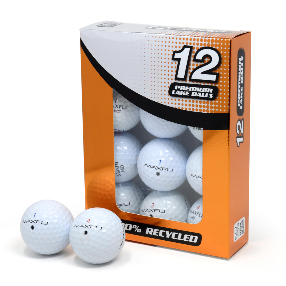 Second Chance Recycled Lake Golf Balls 12 Pack Grade A For Maxfli Golf Bal