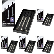 PGA Tour 3 Piece Golf Pen Gift Set,silver (Pack of 5)