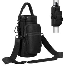 Nuovoware Magnetic Gym Bag Water Bottle Carrier Holder with Adjustable Shoulder Strap, 1000ml Magnets Magnetic Gym Bag Bottle Pouch Sling, 2 Pocket S