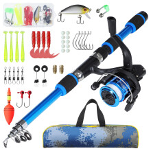 Axrye Kids Fishing Pole with Spinning Reels and Fishing Accessories Light W