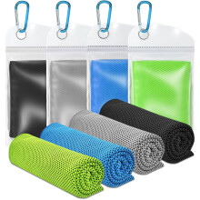 VAKKI Cooling Towel 4 Pack B (40"x12"), Ice Cold Sports Sweat Towels for Coolings Scarf Neck,Forehead, Wristband, Bandana, Stay Cool from Over Heatin