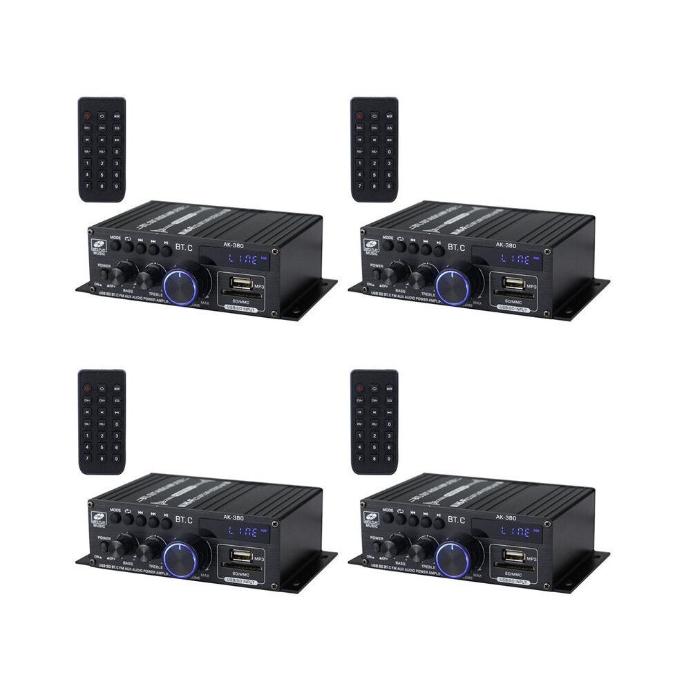 4X Ak380 800W 12V Power Amplifier Stereo Home Car Bass Audio Amp Music Player Car Speaker Class D Fm Usb/ 6033461015782